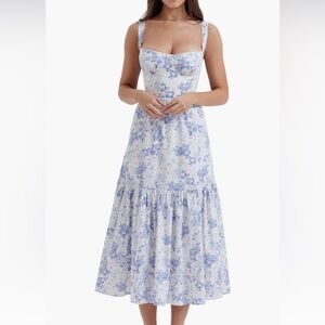 Elia Floral Stretch Cotton Blend Corset Sundress - House of CB